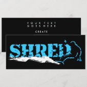 Snowboard: shredd einladung (Vorne/Hinten)