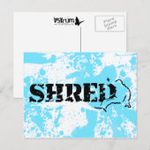 Snowboard: shredd postkarte (Vorne/Hinten)
