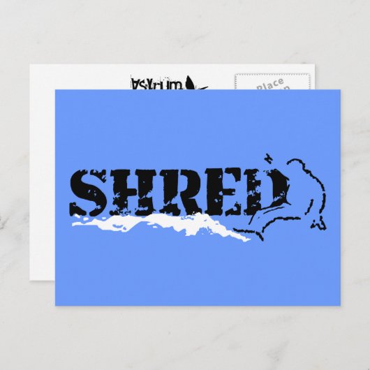 Snowboard: shredd postkarte (Vorne/Hinten)