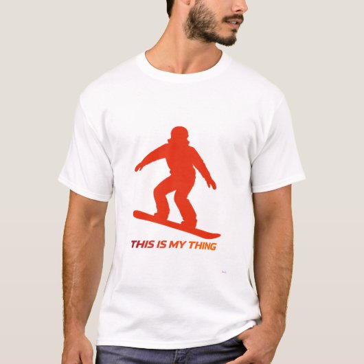 Snowboard Silhouette Action Lifestyle Design T-Shirt (Vorderseite)