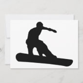 Snowboard-Silhouette Einladung (Vorderseite)