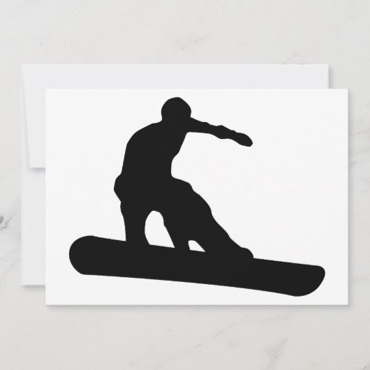 Snowboard-Silhouette Einladung (Vorderseite)