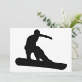 Snowboard-Silhouette Einladung (Stehend Vorderseite)