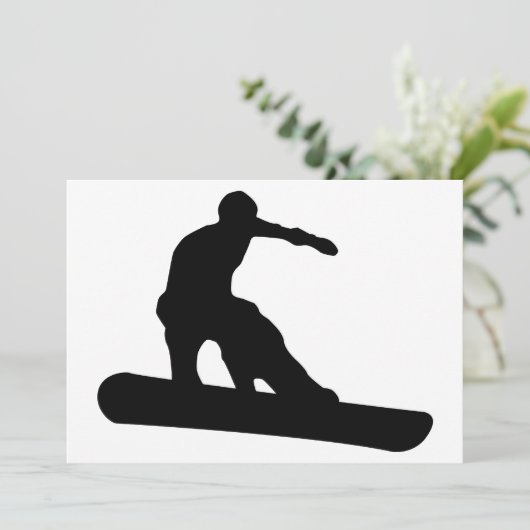 Snowboard-Silhouette Einladung (Stehend Vorderseite)