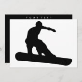 Snowboard-Silhouette Einladung (Vorne/Hinten)