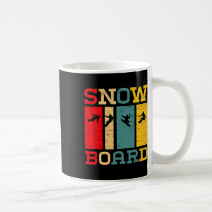 Snowboard-Silhouette im Vintage-Stil Grafik Kaffeetasse