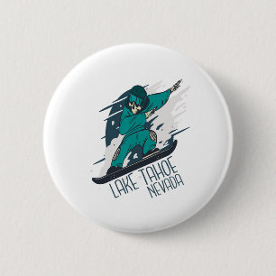 Snowboard Skeleton Lake Tahoe Skifahren Winterferi Button