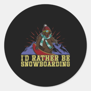 Snowboard Skifahren Snowboarder Wettbewerb Runder Aufkleber