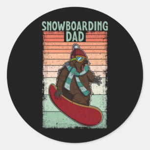 Snowboard Skifahren Snowboarder Wettbewerb Runder Aufkleber