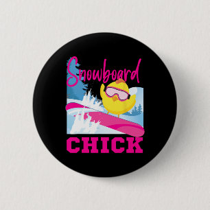 Snowboard Snowboard Chicken Chick Snowboard Chi Button