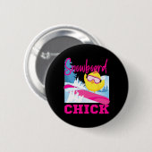 Snowboard Snowboard Chicken Chick Snowboard Chi Button (Vorne & Hinten)