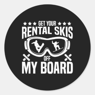 Snowboard-Snowboard - Mietwagen von mir Runder Aufkleber
