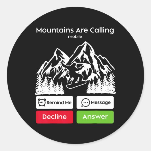 Snowboard Snowboard Mobile Phone Display Mountain Runder Aufkleber (Vorderseite)