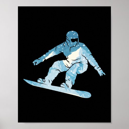 Snowboard Snowboard Mountains Vintag Poster (Vorne)