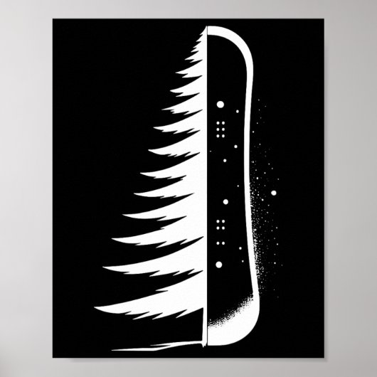 Snowboard Snowboard Pine Tree Snowboarder Poster (Vorne)