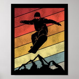 Snowboard Snowboard Retro Vintage Retro Berg Poster