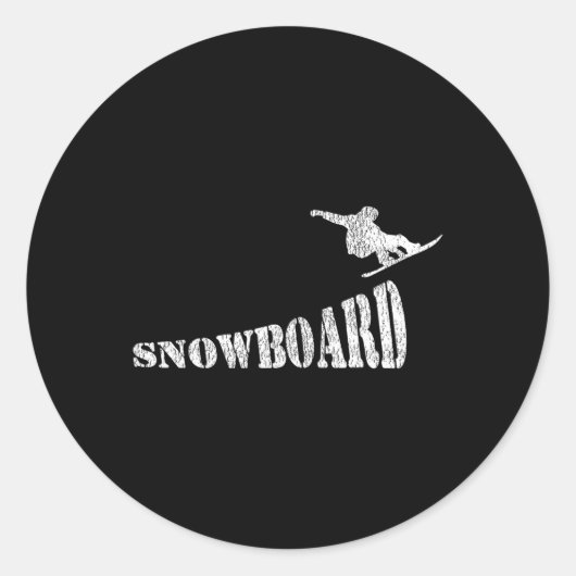 Snowboard Snowboard Snowboard Runder Aufkleber (Vorderseite)