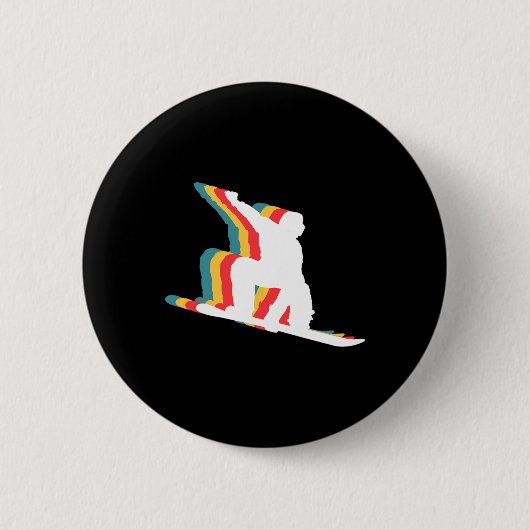 Snowboard Snowboard Snowboarder Retro Button (Vorderseite)