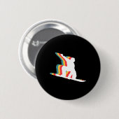 Snowboard Snowboard Snowboarder Retro Button (Vorne & Hinten)