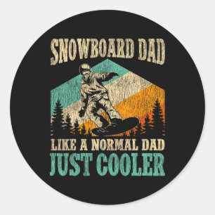 Snowboard Snowboard Vater Vater Vintag Retro Sn Runder Aufkleber