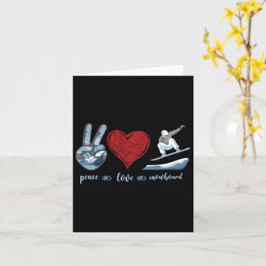 Snowboard Snowboard Vintage Peace Liebe Karte (Gelbe Blume)