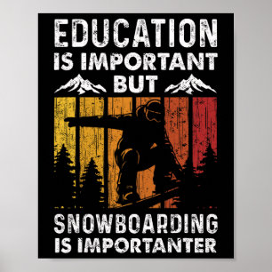 Snowboard Snowboard Vintage Retro-Bildung ist Poster