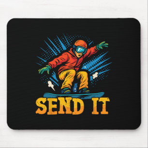 Snowboard Snowboard Vintage Retro senden Sie es 2 Mousepad