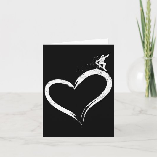 Snowboard Snowboard Vintages Herz Karte (Vorderseite)