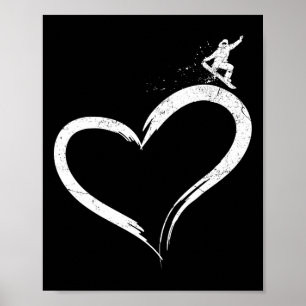 Snowboard Snowboard Vintages Herz Poster
