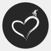 Snowboard Snowboard Vintages Herz Runder Aufkleber (Vorderseite)