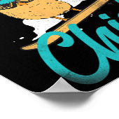 Snowboard Snowboard Vintages Hühnchen Poster (Ecke)