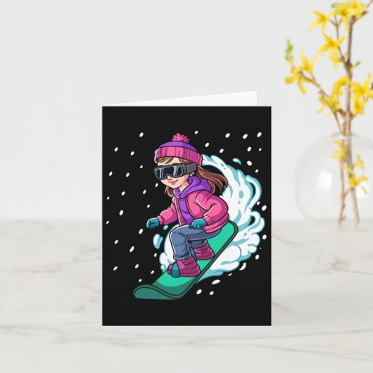 Snowboard Snowboarden 7 Karte (Gelbe Blume)