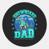 Snowboard Snowboarden Phantastischer Vater Männer Runder Aufkleber (Vorderseite)