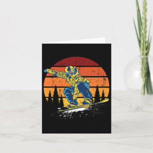 Snowboard Snowboarden Snowboarder Vintag Winter Karte