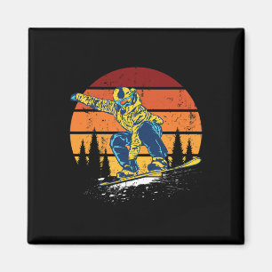 Snowboard Snowboarden Snowboarder Vintage Winter Magnet