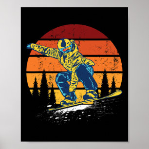 Snowboard Snowboarden Snowboarder Vintage Winter Poster