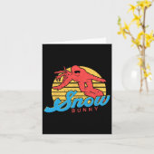 Snowboard Snowboarden Vintag Retro Bunny Girl Karte (Gelbe Blume)