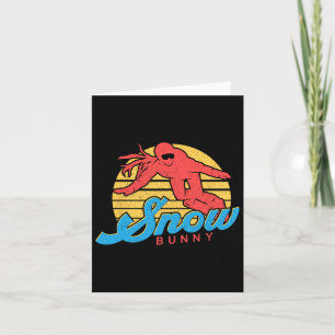 Snowboard Snowboarden Vintag Retro Bunny Girl Karte