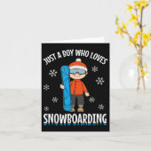 Snowboard Snowboarder Boy Nur ein Junge, der Liebe Karte (Gelbe Blume)