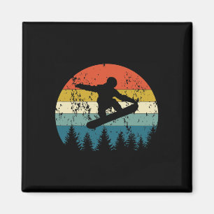 Snowboard Snowboarder Snowboarden Snow Sport Vint Magnet