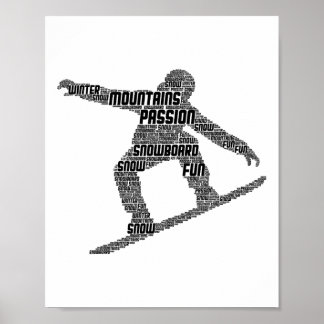 Snowboard Snowboarder Snowboarder Boarder Männer K Poster