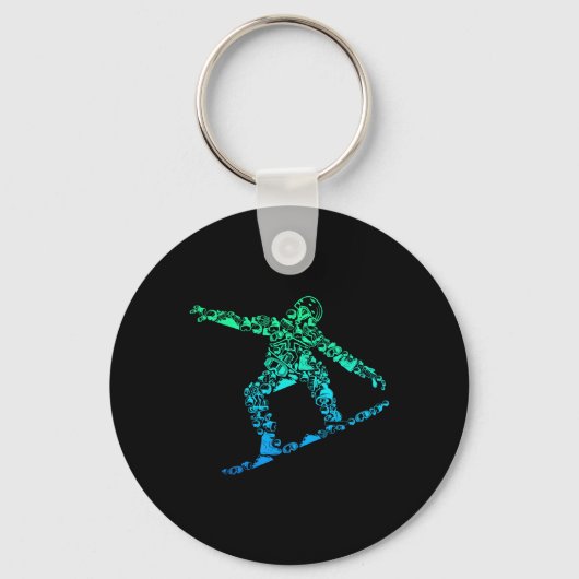 Snowboard Snowboarder Snowboarder Männer Jungen Ki Schlüsselanhänger (Vorderseite)