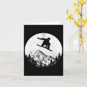 Snowboard Snowboarding Silhouette Snowboarden Gif Karte (Gelbe Blume)
