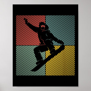 Snowboard Snowboarding Skilift Vintage Snowboarder Poster