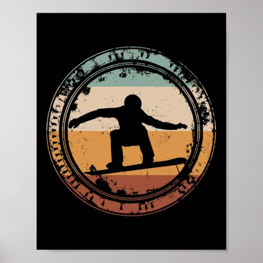 Snowboard Snowboarding Sunset Jump Vintag Poster (Vorne)