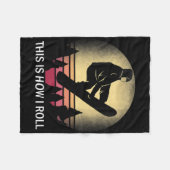 Snowboard So Roll ich Snowboarden Silhouet Fleecedecke (Vorderseite (Horizontal))