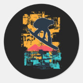 Snowboard Sunset Big Air Jump für Snowboarder Runder Aufkleber (Vorderseite)