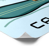 SNOWBOARD Tabby Cat Funny INDIVIDUELLE NAME Kinder Poster (Ecke)