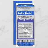SNOWBOARD TICKET Bar Bat Mitzvah Einladung (Vorne/Hinten)