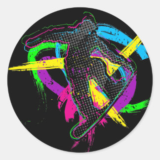 Snowboard-Trick Runder Aufkleber